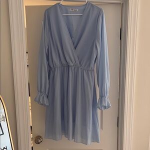 Amazon Blue Long Sleeve Dress Elegant Design